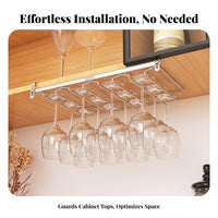 Stainless Steel Vino Glass Hanger Anti-Rust Hanging Stemware Holder Inverted Glass Storage Rack Long-Lasting Bar Accessory