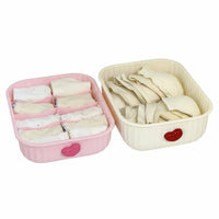 3 Pieces Compartmentalized Underwear Organizer Set Space Saving Drawer Divider With Lids Household Storage Foldable Design for Home Organizers, Students, homeowners, chest of drawers, Bedroom, Dorm Room