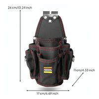 Electrician Tool Pouch Long-Lasting Tool Pouch with Belt Clip Compact Reinforced for Electricians, Jobsite, Repairs