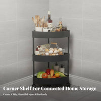 Space-Saving Design Triangular Rolling Rack Waterproof Triangular Rolling Universal Easy to Assemble Corner Shelf Multi-Functional for Homeowners, Renters, Students, Bathroom, Corners, Kitchen, Living Room