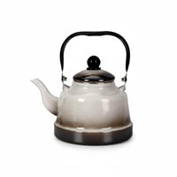 Glossy Glossy Finish Enamel Stovetop Kettle Thickened Body Enamel Tea Kettle Heat-Resistant Whistling Teapot Fast Heating for Cooktop Top, Exposed Flame