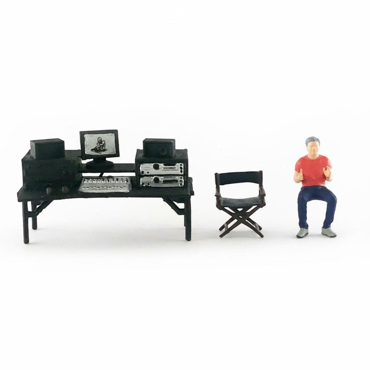 1:64 Scale Film Director Set Collectible 1:64 Scale People Figurine Miniature Movie Filmmaker Miniature Scene Kit Photography