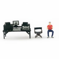 1:64 Scale Film Director Set Collectible 1:64 Scale People Figurine Miniature Movie Filmmaker Miniature Scene Kit Photography
