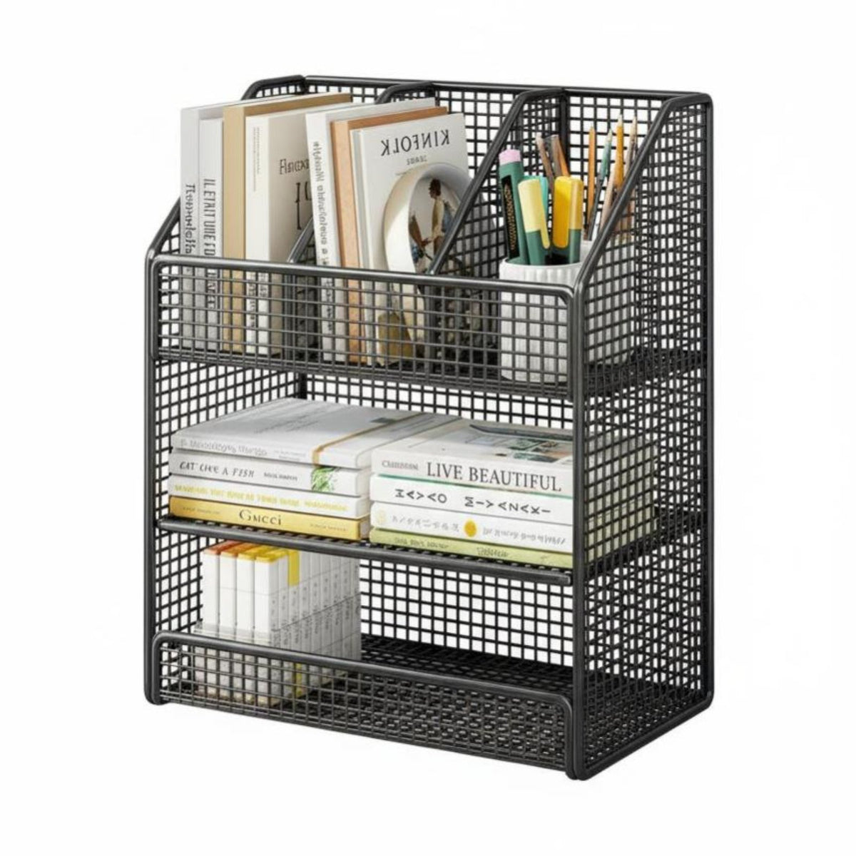Multitier Book Rack Large Capacity Multi-Tier Book Rack Easy Assembly