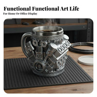 Resin Craft V8 Engine Mug Unique Gift Idea V8 Engine Coffee Cup Creative Design for Car Enthusiasts, Gearheads, Workshop, Garage, Desk Decor