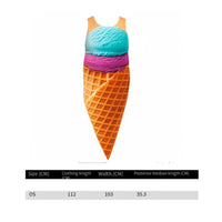 Funny Ice Cream Cone Costume Sleeveless Ice Cream Cone Adult Costume Lightweight Apparel Sweet for Stage Performances