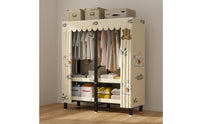 Easy Assembly Textile Storage Wardrobe Heavy Duty Foldable Wardrobe Dustproof Portable Clothes Closet Large Capacity for Renters