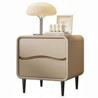 Modern Design Fluted Drawer Nightstand Sturdy Construction Wavy Front Cabinet Rounded Corners Bedside Table Ample Storage for Design Enthusiasts, Apartment Dwellers, Homeowners, Hallway, Home Office