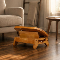 Adjustable Wooden Foot Stool Improves Posture Under Desk Foot Rest for Bathroom