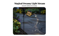 Projection Effect Solar Watering Can Light Weatherproof Hollow-out Garden Lantern Weather Resistant for Yard, Patio, Pathway