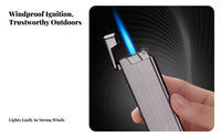 Windproof Miniature Trunk Lighter azure Flame Multi-Jet Lighter Metal frame Butane Torch Refillable for Collectors, Hobbyists, presentation, Outdoor, regular Use, Workshop