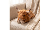 Long-Horned Highland Cow Plush Toy Shaggy Highland Cow Stuffed Animal Cuddly Cattle Plush Toy Huggable for Children, Toddlers, Nursery Decor, Shelf Display