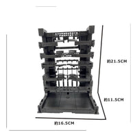 Industrial Model Assembly Rack Multi-Level Scene Backdrop with Figures Compact for Hobbyists, Collectors, Dioramas, Desk Display