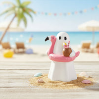 Minimalist Ghost Figurine Mini Ghost Ornament Compact Tabletop Figurine Playful for Shelf