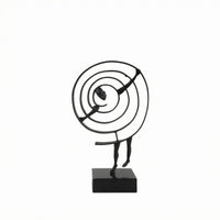 Tabletop Sculpture Black Metal Abstract Sculpture Human-Influenced Figurine Ornament