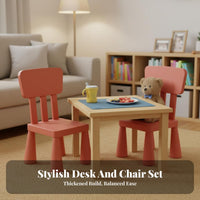 Child-Safe Design Kids Table and Chair Set Kids Dining Table Wipe-Clean Desktop children's Study Desk and Chair Set Easy Assembly for Toddlers, Preschoolers, Teachers, Kindergarten, Preschool, Playroom, Daycares