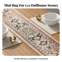 Intricate Patterns 1:12 Scale Dollhouse Rug Rich Colors Woven Dollhouse Table Runner Exquisite Craftsmanship for Hobbyists