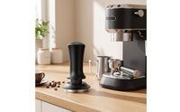 Consistent Pressure Tamper with Adjustable Scale Stainless Steel Spring-Loaded Tamper Ergonomic Kitchen Tool Even for Baristas, Coffee Lovers