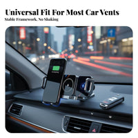 Double-CoilcoilCoil Automatic Clamping Cradle Foldable Design Auto-Clamping Charging Cradle 90-Degree Rotation Car Phsingle-Handedly Mount for Driving