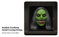 Scary Character Craniumpiece Horror-Themed Grinning Ghoul Headpiece Face Concealing Halloween Accessory for Adults, Party-Party Attendeesers