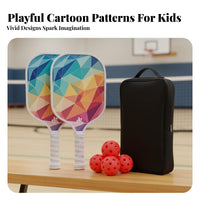 Indoor & Outdoor Use Kids Pickleball Paddle Easy to Learn Pickleball Paddle Anti-Slip Sweat-Absorbent Grip for Family, Backyard, Park, Beach