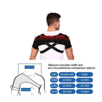 Bi-Directional Adjustment Double Shoulder Support Strap Breathable Cross-over Shoulder Harness Injury Protection Posture Corrector Pain Relief for Athletes, Gym