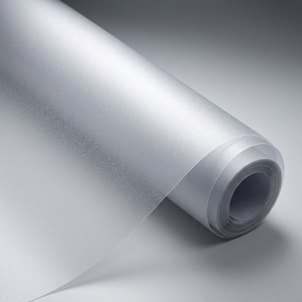 Window Film for Privacy, White Frosted Window Film for Home Office and Living Room, Waterproof Opaque Privacy Film, No Glue PVC Material Film