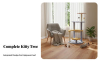 Sisal Scratching Posts Multi-Level Feline Tree Sturdy Structure Multi-Level Star and Moon Climber Soft Fabric Perches Feline Activity Hub Includes Hanging Toys for Indoors, Indoor, Living Room, Home