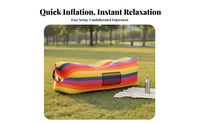 Quick Inflation Inflatable Lounger with Headrest Lightweight Wind Catcher Sofa Waterproof Inflatable Couch Leak-Proof for Beachon-the-Goers, Travelers, Camping, Parks, Beach, Backyard