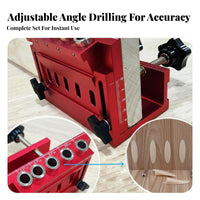 Aluminum Alloy Angled Hole Drilling Jig Metric & Imperial Scale Oblique Hole Long-Lasting Metal Construction for Cabinet Makers, Workshop