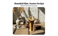 Minimalist Design Pedestal Side Table Natural Wood Look Petal-Shaped Side Table Compact Household Furniture Versatile for Apartment Dwellers, Interior Designers, Living Room, Bedroom, Small Areas, Entryway