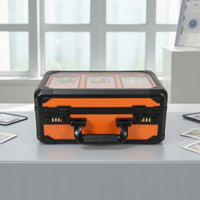 Password Lock Graded Card Box Transparent Lid Graded Card Case Double Layer Toploader Storage Box 3-Slot for Collection Display