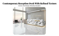 Modern Reception Desk Sturdy Construction Office Lobby Front Desk Wear-Resistant Commercial Checkout Counter for Receptionists, Medical Practice