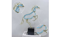 Horse Figurine with Metal Frame Tabletop Standing Horse Statue Modern for Office
