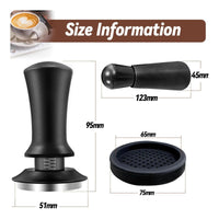 Flat Base Espresso Tamper with Mat Non-Slip Espresso Tamping Mat Silicone Coffee Tamper Pad Polished for Baristas