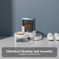 Automatic Pet Feeder and Water Dispenser Hydrated & Dehydrated Separation 2 in 1 Pet Feeding Station Easy to Clean 2 in 1 Feeder and Waterer for Cats
