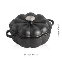 Pumpkin Roaster Cast Iron Roasting Pan with Lid Rustic Covered Roaster Pan for Oven, Kitchen