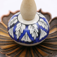 Gold Finish Aroma Base, Antique Bronze Fragrance Holder, Ceramic Alloy Home Fragrance, Decorative Flower Meditation Room, Artistic Lotus Design