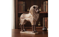 Lion Sculpture Rustic Lion Statue Distressed Decor for Tabletop, Study, Bookshelf