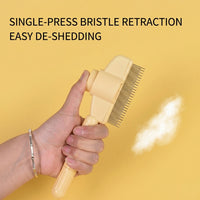 Cat Brush and Dog Brush for Hair Removal, Self Cleaning Slicker Cat Comb with Release Button, Dog Comb for Shiba Inu and Corgi Grooming, 1 Pack