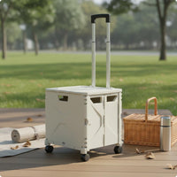 4 Wheels Foldable Shopping Trolley Lightweight Foldable Shopping Trolley Sturdy Folding Grocery Trolley Heavy Load Capacity for Camping, Picnic, Outdoor