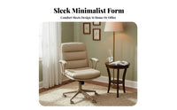 Adjustable Height Upholstered Swivel Chair Support Upholstered Roller Chair Ergonomic Design Office Seating Reclining Backrest for Students, Adults, Professionals, Study Room, Desk Work, Bedroom, Reading Nook