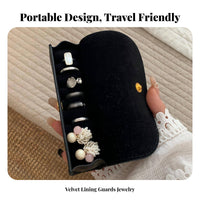 Compact Design Portable Jewelry Case Soft Lining Small Jewelry Organizer Lightweight for Women, Travelers, Business Trip, Vacation, Dresser