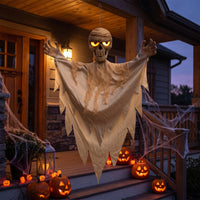 Mummy Specters with Glowing Eyes Creepy Hanging Specters Decoration Outdoor Hanging Mummy for Homeowners, Porch, Doorway