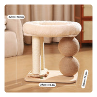 Padded Rim Cat Scratching Tree Compact Cat Climbing Tree Sturdy