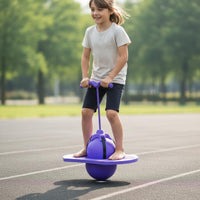 Anti-Explosion-Proof Platform Jumping Ball Indoor & Outdoor Use Pogo Ball with Handle Sturdy Disk Base Inflatable Pogo Bouncer Wear-Resistant for Adults, Backyard