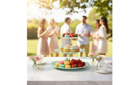 European Design 3 Tier Cupcake Stand Elegant Design Tiered Fruit Platter Easy to Clean Plastic Cupcake Stand Lightweight for Wedding