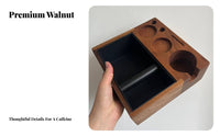 Space Saving Walnut Espresso Tamping Station Stylish Design Espresso Tamping Station Long-Lasting for Home Coffee Enthusiast S, Cafe