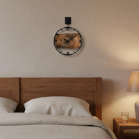 Non-Ticking 12-Inch Wall Clock Quartz Movement Wood Grain Clock Battery Operated Easy to Hang for Living Room, Bedroom, Kitchen, Office