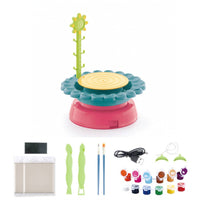 Rotating Electric Pottery Wheel Complete Pottery Wheel with Paint Set Allall-Inclusive Toy DIY for Home Crafting